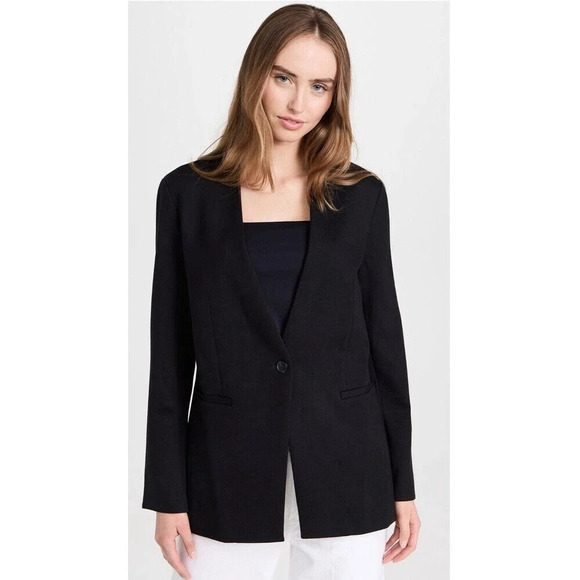 Spanx The Perfect Collarless Womens Blazer Black L - Picture 2 of 11